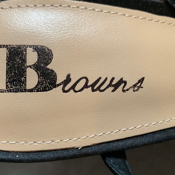 Browns “Vicky” Black Satin and Rhinestone Sandal - Picture 7 of 10